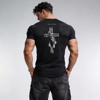 MATTHEW 11:28 'WEARY NO MORE' PERFORMANCE TOP — Christ United faith-forward streetwear, UK