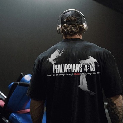 PHILIPPIANS 4:13 'GODS STRENGTH' Tee — Christ United faith-forward streetwear, UK