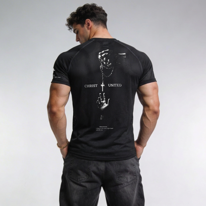 PSALM 63:8 'NEVER LET GO' PERFORMANCE TOP — Christ United faith-forward streetwear, UK