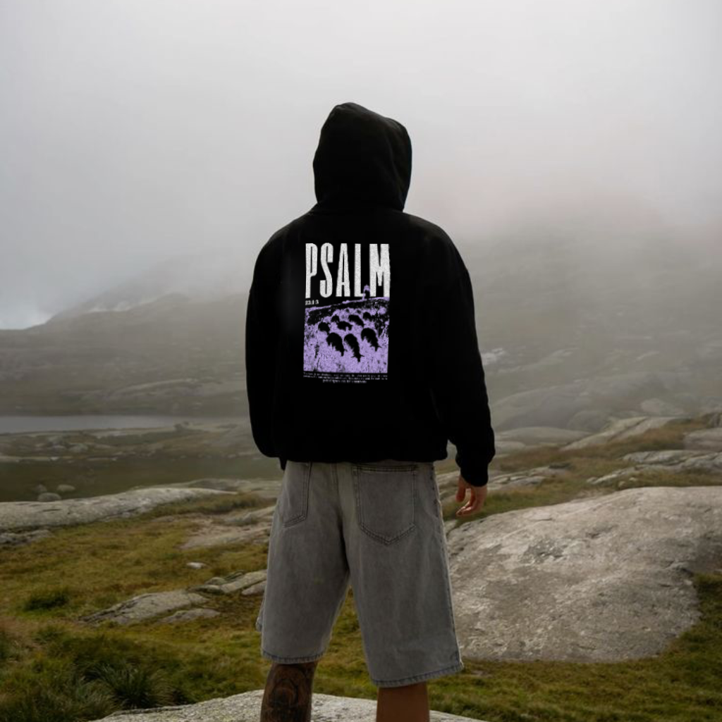 PSALM front print hoodie — Christ United faith-forward streetwear, UK